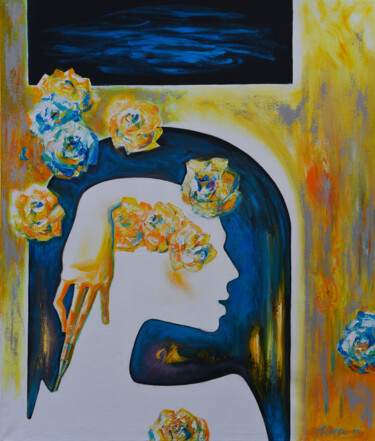 Ζωγραφική με τίτλο "She who paints nigh…" από Serhii Beketa, Αυθεντικά έργα τέχνης, Λάδι