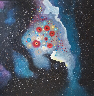 Painting titled "Black holes in Nebu…" by Lynda Rosemarie Stevens, Original Artwork, Acrylic