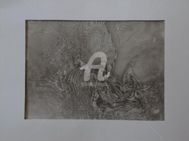 Peinture intitulée "Suminagashi II" par Marion Hamelin, Œuvre d'art originale, Encre Monté sur Panneau de bois