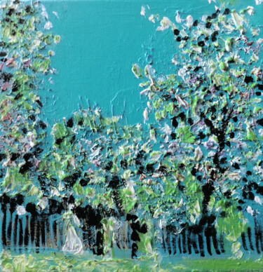 Painting titled "Lilac in Bloom III" by Nicholaas Chiao, Original Artwork, Oil Mounted on Wood Stretcher frame