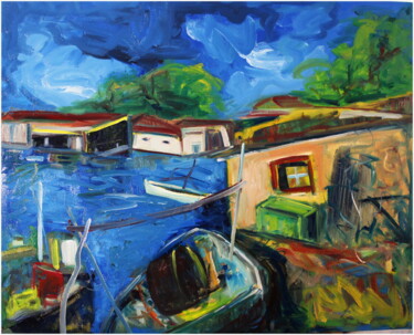 Peinture intitulée "La pointe courte, é…" par Victorine Follana, Œuvre d'art originale, Huile Monté sur Châssis en bois