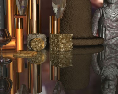 Cubes et Chapeaux Numero 2 Digitale Kunst getiteld "Cubes et Chapeaux N…" door Patrick Fraysse, Origineel Kunstwerk, 3D-modellering