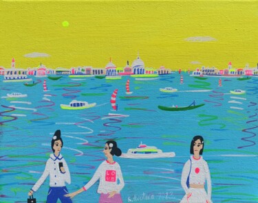 Painting titled "Sweltering Sun" by Katrina Avotina, Original Artwork, Acrylic
