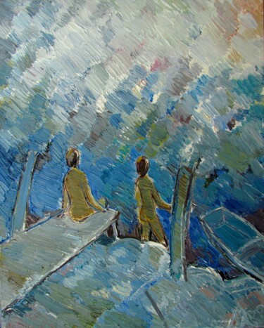 Картина под названием "Bathers" - Александр Лавр, Подлинное произведение искусства, Масло Установлен на Деревянная рама для…