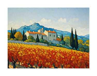 Arts numériques intitulée "La bastide des vign…" par Jean Paul Pierozzi, Œuvre d'art originale, Peinture numérique