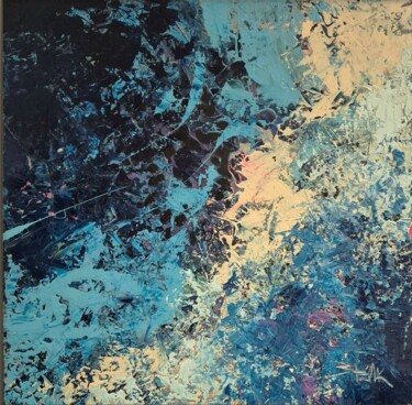 Painting titled "STORM V" by Sonja Brzak, Original Artwork, Acrylic Mounted on Wood Stretcher frame