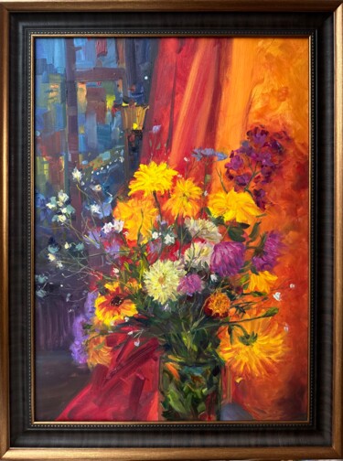 Autumn Evening 绘画 标题为“Autumn Evening” 由Elena Tretiakova, 原创艺术品, 油 安装在木质担架架上