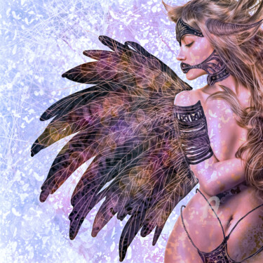 제목이 "THE RAVEN'S DAUGHTER"인 디지털 아트 Pop Art World로, 원작, 디지털 페인팅