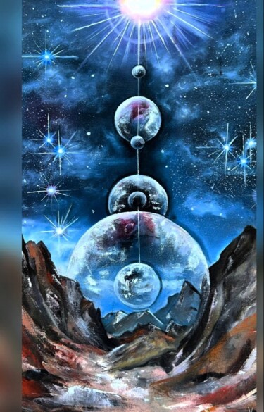 绘画 标题为“Seven moons - art o…” 由Tetyana Klevtsova, 原创艺术品, 油