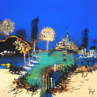 Malerei mit dem Titel "Venir habiter les r…" von Muriel Cayet, Original-Kunstwerk, Acryl