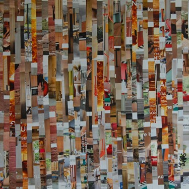 Collages intitulée "Flamboyance" par Jacques Lacourrege, Œuvre d'art originale, Collages