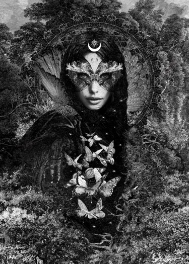 Forest Butterflies. A3 Print. Limited Edition of 100 "Forest Butterflies.…" başlıklı Dijital Sanat Ladislav Hubert tarafından, Orijinal sanat, 2D Dijital Çalışma