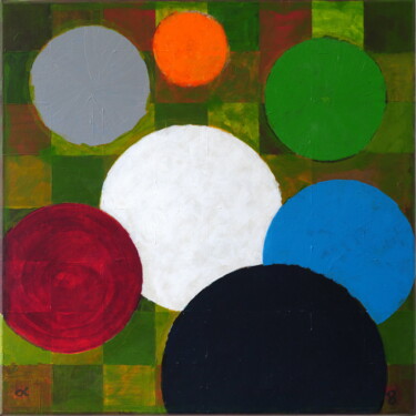 Malerei mit dem Titel "Quadrat 8" von Detlef Lemme (Farbenkugel), Original-Kunstwerk, Acryl Auf Keilrahmen aus Holz montiert