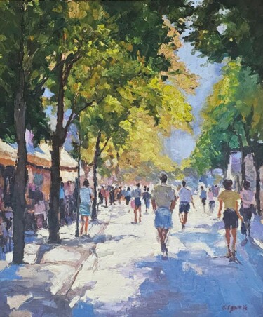 Pittura intitolato "Summer Day in the P…" da Olga Egorov, Opera d'arte originale, Olio Montato su Telaio per barella in legno
