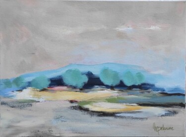 Aube sur le Luberon Painting titled "Aube sur le Luberon" by Myriam Delarue-Assan, Original Artwork, Acrylic Mounted on Wood Stretcher frame