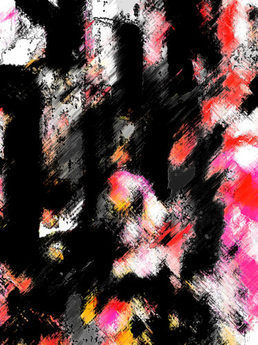 数字艺术 标题为“Urban City Part 4” 由Tiago De Paula, 原创艺术品, 数字油画 安装在金属上