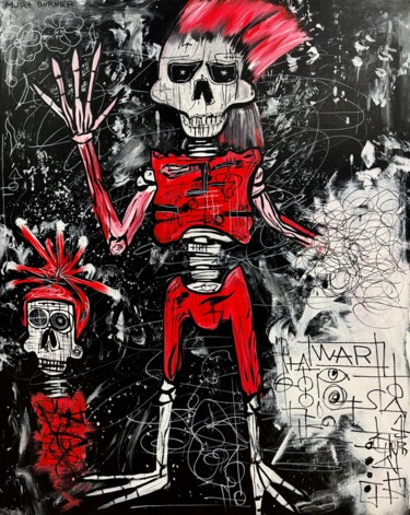 Threads of Conflict Painting titled "Threads of Conflict" by Murt Burner, Original Artwork, Acrylic Mounted on Wood Stretcher frame