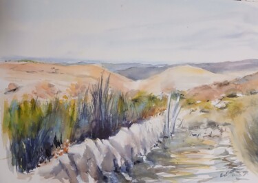 Sentier lozérien Painting titled "Sentier lozérien" by Eve Elikoff, Original Artwork, Watercolor