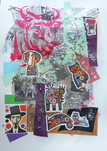 Collages intitulée "Limasol 2" par Ronnie Kolner, Œuvre d'art originale, Collages