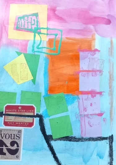 Collages intitulée "Servie" par Ronnie Kolner, Œuvre d'art originale, Collages