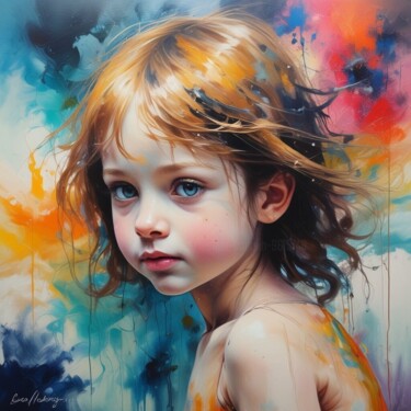 Digitale Kunst getiteld "Innocence" door Laetitia Bourdin, Origineel Kunstwerk, AI gegenereerde afbeelding