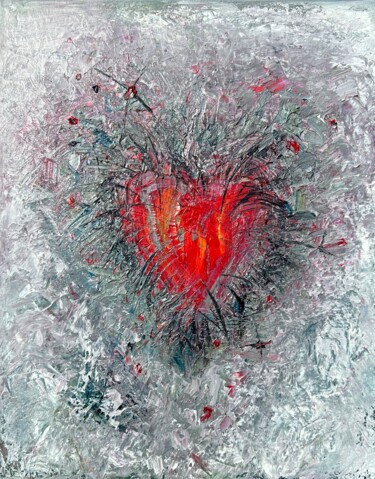 Pintura intitulada "Heart of artist" por Inga Veilande, Obras de arte originais, Óleo