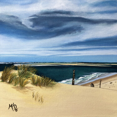 Painting titled "Océan VI" by M'Do, Original Artwork, Acrylic Mounted on Cardboard