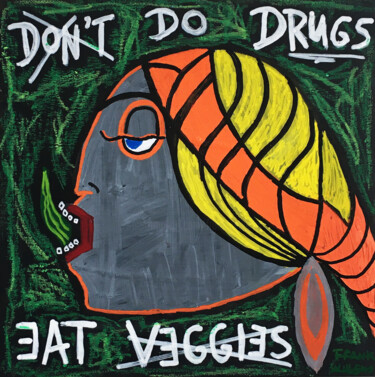 "EAT VEGGIES" başlıklı Tablo Frank Willems tarafından, Orijinal sanat, Akrilik