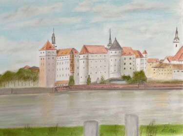 Malerei mit dem Titel "Torgau" von Stefan Dhein, Original-Kunstwerk, Pastell