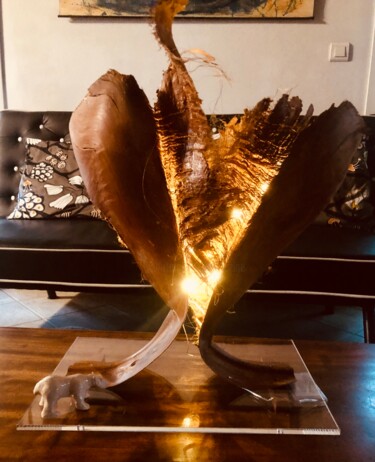 Sculpture titled "Coco Light" by Koki, Original Artwork, Wood