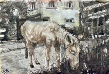 绘画 标题为“La petite ânesse” 由Emilian Alexianu, 原创艺术品, 水彩