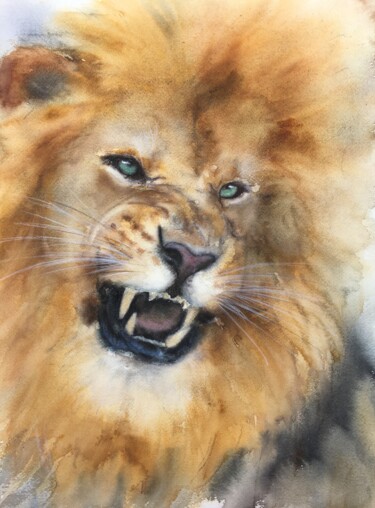 Fearless Peinture intitulée "Fearless" par Ksenia Lutsenko, Œuvre d'art originale, Aquarelle