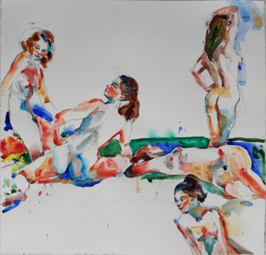 On the Beach VI 绘画 标题为“On the Beach VI” 由Jelena Djokic, 原创艺术品, 水彩