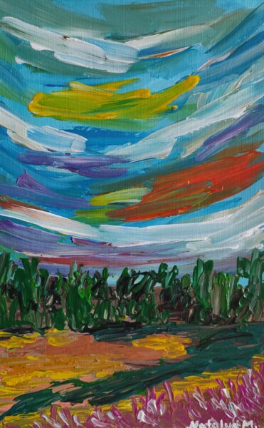 Painting titled "Spring colors" by Natalya Mougenot, Original Artwork, Acrylic