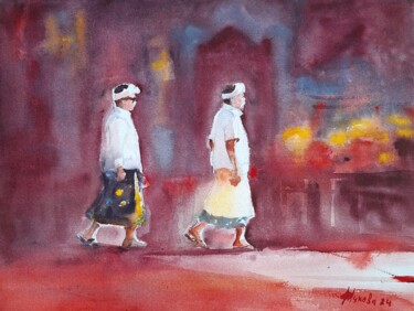 绘画 标题为“Holiday day in Bali” 由Marina Zhukova, 原创艺术品, 水彩