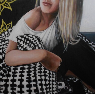 Painting titled "Persephone" by Lenka Pasker, Original Artwork, Oil Mounted on Wood Stretcher frame