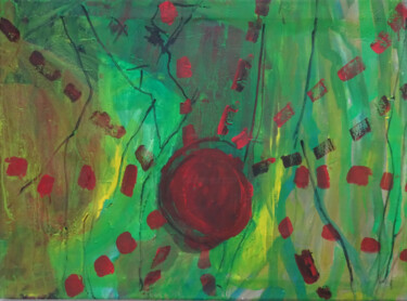 Painting titled "composition w01505" by Georges Croatto, Original Artwork, Acrylic Mounted on Wood Stretcher frame