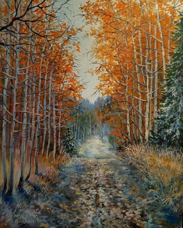 Картина под названием "Межсезонье" - Татьяна Москалева, Подлинное произведение искусства, Масло