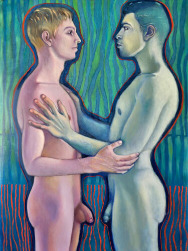 Duo avant la nuit ... 绘画 标题为“Duo avant la nuit .…” 由Wilhelm Art Nantes, 原创艺术品, 油 安装在木板上