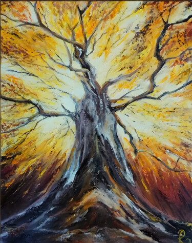 Painting titled "La Potenza della Vi…" by Lilia Soave, Original Artwork, Oil Mounted on Wood Stretcher frame