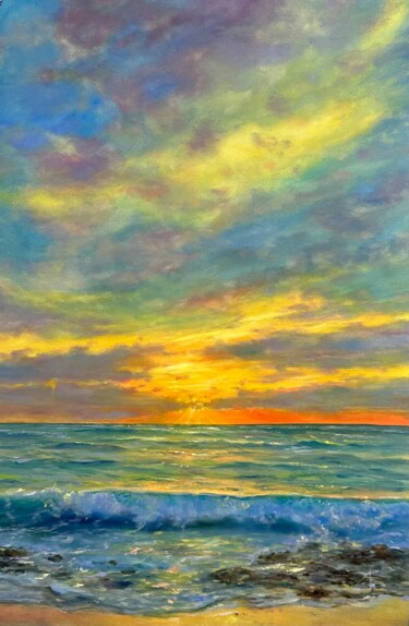 제목이 "Lemon-colored sky."인 미술작품 Anna Evtushenko로, 원작, 기름
