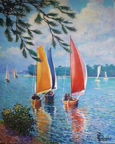 Peinture intitulée "Voiliers à l'Anse d…" par Jm Guenard, Œuvre d'art originale, Huile