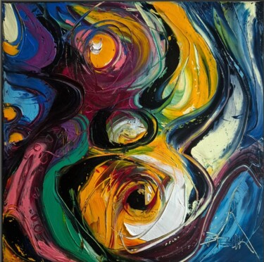 Painting titled "COLORATIO 13" by Sonja Brzak, Original Artwork, Oil Mounted on Wood Stretcher frame