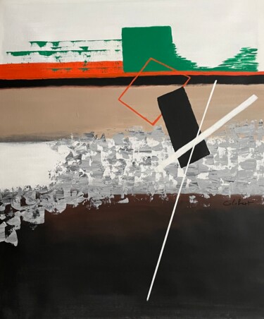 Peinture intitulée "Mikado sur la plage" par Françoise Colobert, Œuvre d'art originale, Acrylique Monté sur Châssis en bois