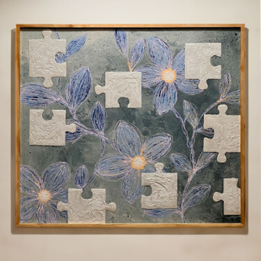 绘画 标题为“Incomplete Bloom” 由Sangchul Han, 原创艺术品, 丙烯 安装在木板上