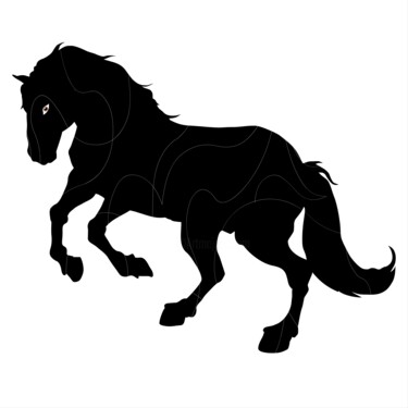 A majestic horse silhouette captivates with its dynamic pose Digital Arts titled "A majestic horse si…" by Shamim Shaikh, Original Artwork, 2D Digital Work