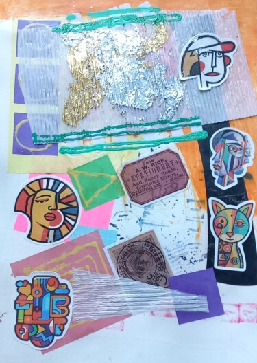 Collages intitulée "Tapei" par Ronnie Kolner, Œuvre d'art originale, Collages
