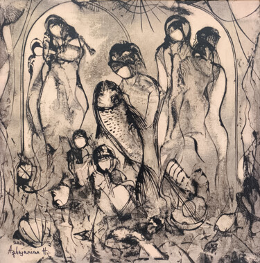 Visions of the Unseen Painting titled "Visions of the Unse…" by Harutyun Aghajanyan, Original Artwork, Oil Mounted on Wood Stretcher frame