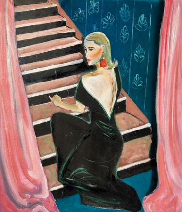 Картина под названием "Intermission" - Roxana Khonkulova, Подлинное произведение искусства, Масло Установлен на Деревянная р…