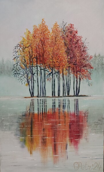 绘画 标题为“Frozen autumn” 由Olha Petrovska (O.Petr), 原创艺术品, 油